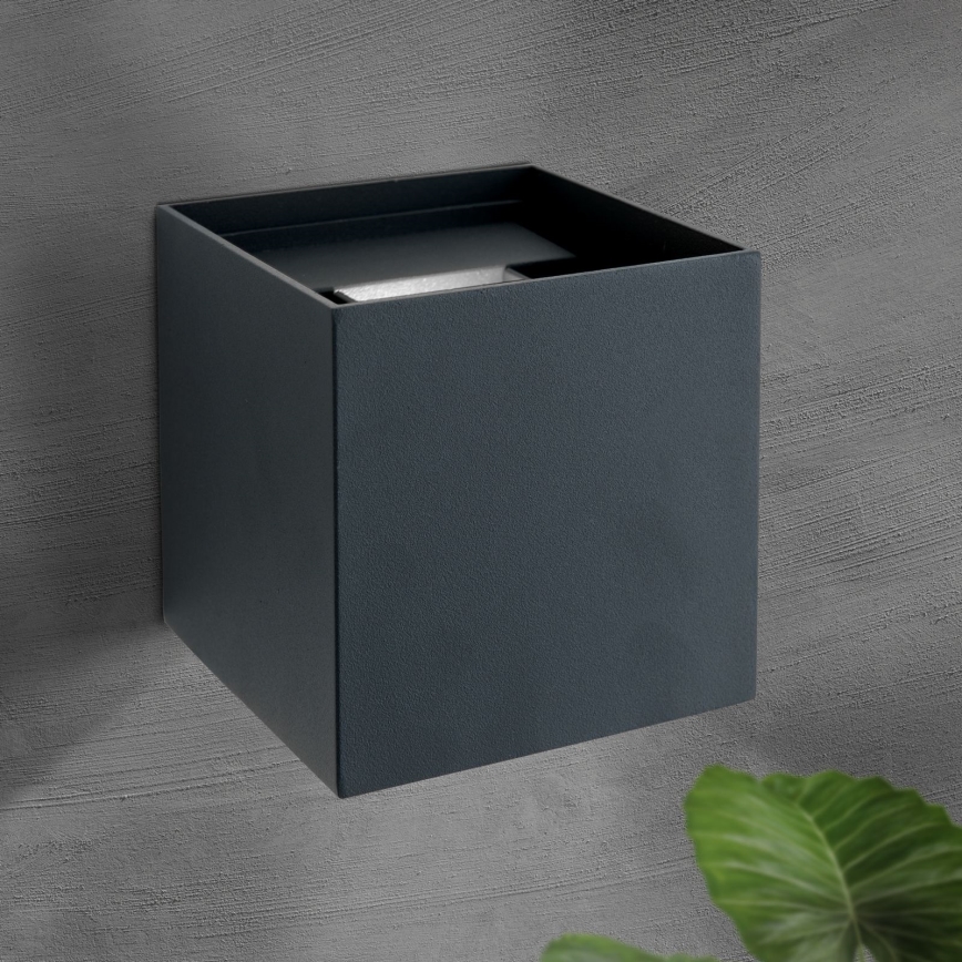 LED Vanjska zidna svjetiljka CUBE 2xLED/3W/230V IP54 antracit
