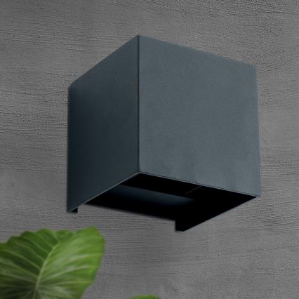 LED Vanjska zidna svjetiljka CUBE 2xLED/3W/230V IP54 antracit