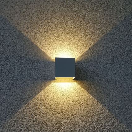 LED Vanjska zidna svjetiljka CUBE 2xLED/3W/230V IP54 bijela