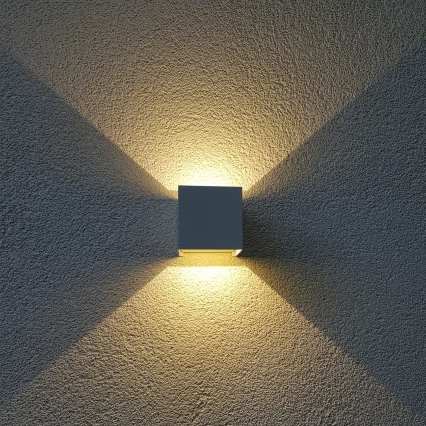 LED Vanjsko zidno svjetlo CUBE 2xLED/3W/230V IP54 bijela