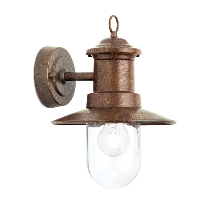 Vanjska zidna lampa LEONIE 1xE27/60W/230V IP44 bronca