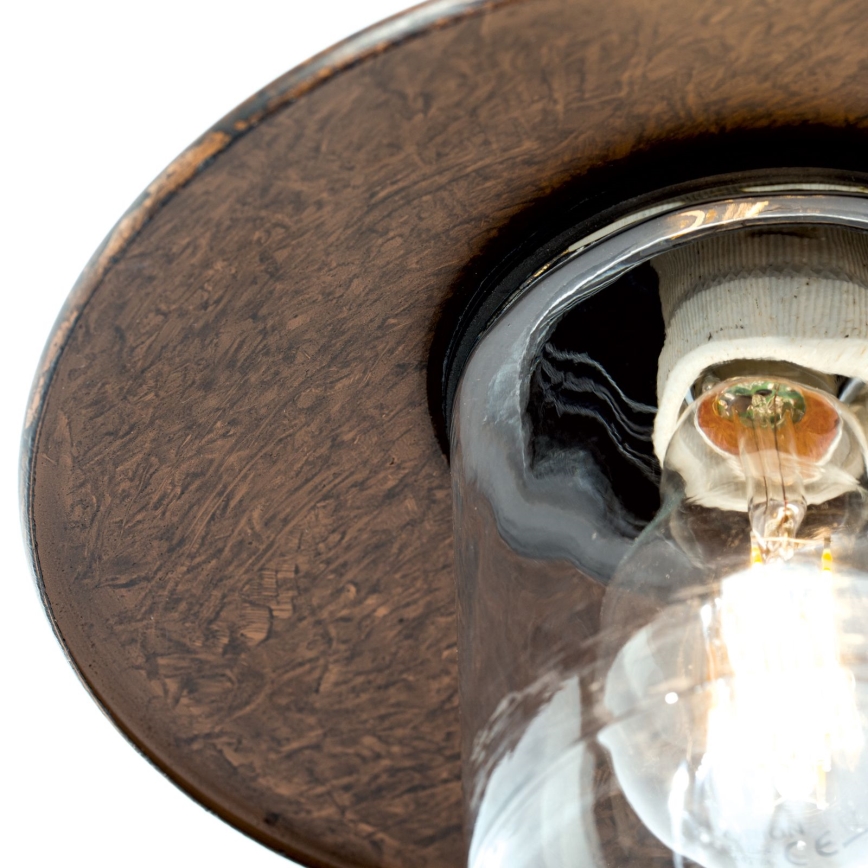 Vanjska zidna lampa LEONIE 1xE27/60W/230V IP44 bronca
