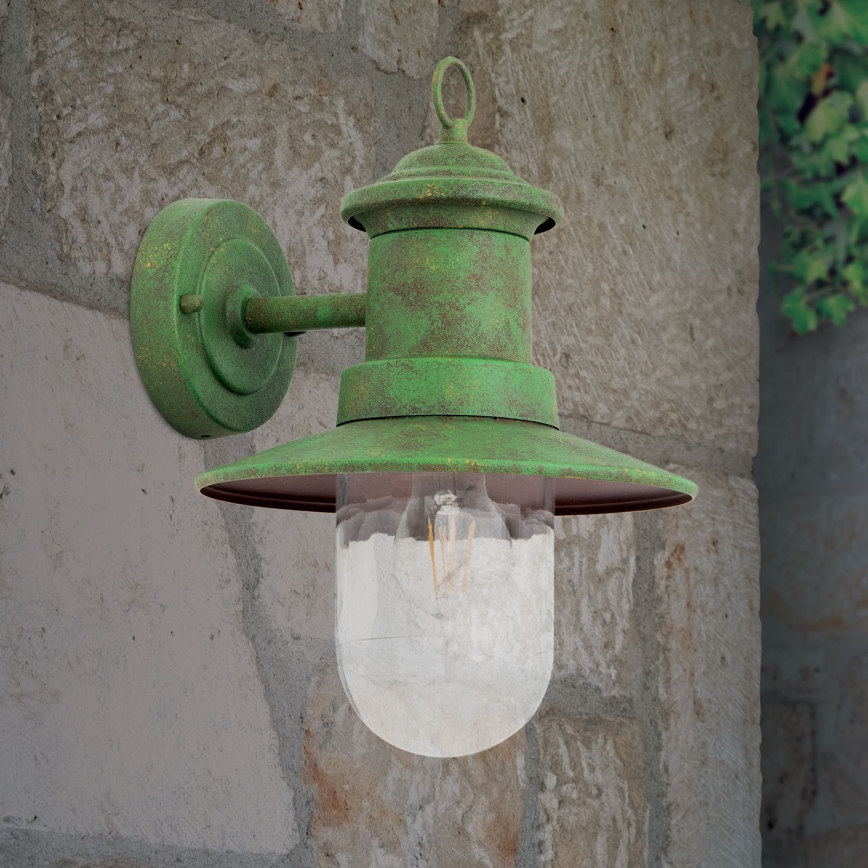 Vanjska zidna lampa LEONIE 1xE27/60W/230V IP44 zelena