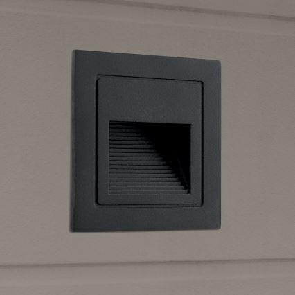 LED Ugrađena svjetiljka LORO LED/2W/230V IP65 crna