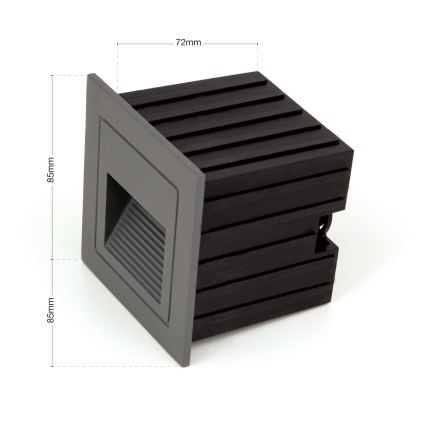 LED Ugradbena svjetiljka LORO LED/2W/230V IP65 antracit