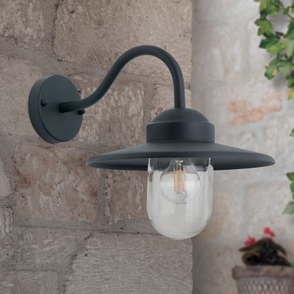 Vanjska zidna lampa EDWARD 1xE27/60W/230V IP44 crna