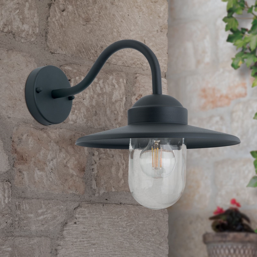 Vanjska zidna lampa EDWARD 1xE27/60W/230V IP44 crna