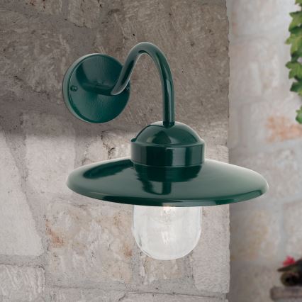 Vanjska zidna lampa EDWARD 1xE27/60W/230V IP44 zelena
