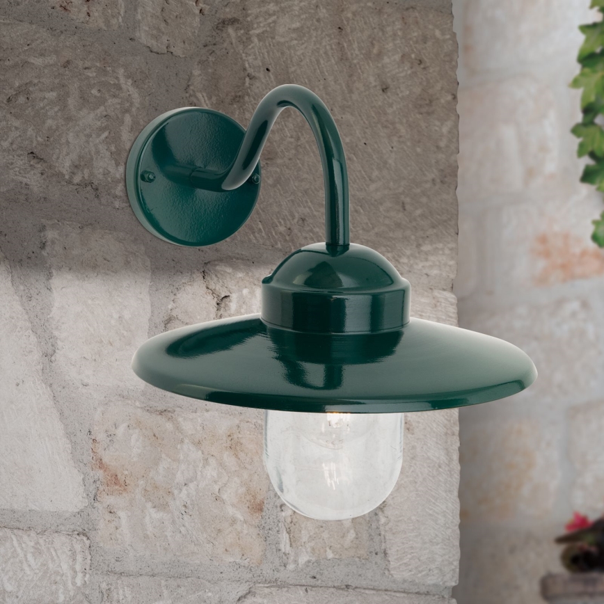 Vanjska zidna lampa EDWARD 1xE27/60W/230V IP44 zelena