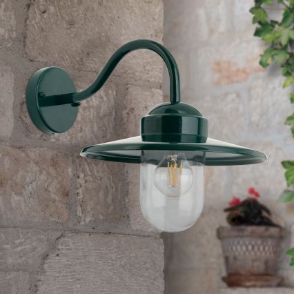 Vanjska zidna lampa EDWARD 1xE27/60W/230V IP44 zelena