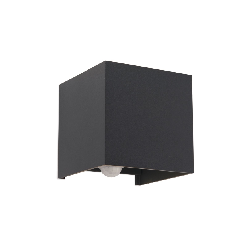 LED Vanjska zidna svjetiljka sa senzorom za pokret i dan/noć CUBE-S LED/13W/230V IP54 antracit
