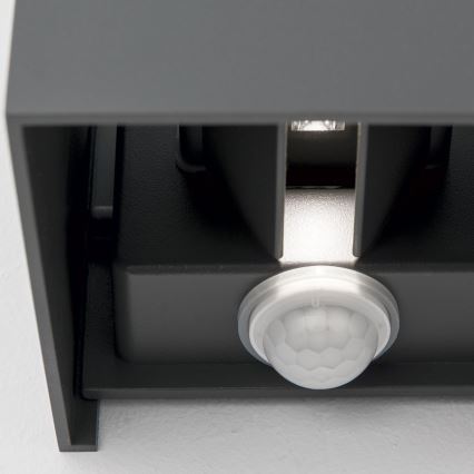 LED Vanjska zidna svjetiljka sa senzorom za pokret i dan/noć CUBE-S LED/13W/230V IP54 antracit