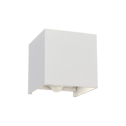 LED Vanjska zidna svjetiljka sa senzorom za pokret i dan/noć CUBE-S LED/13W/230V IP54 bijela