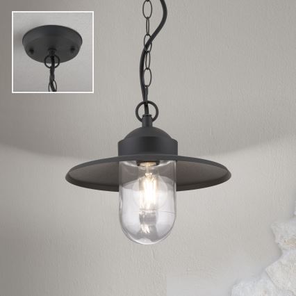 Vanjska viseća svjetiljka EDWARD 1xE27/60W/230V IP44 crna