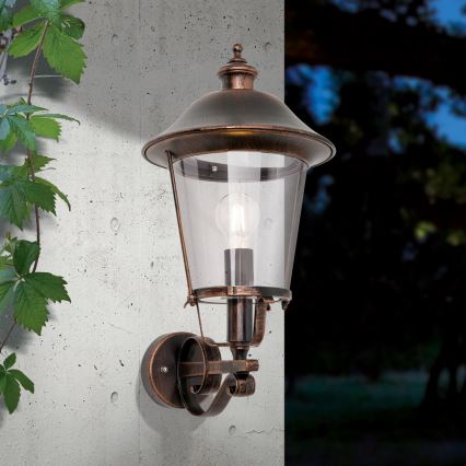 Vanjska zidna lampa KENZO 1xE27/100W/230V IP44 bronca/patina