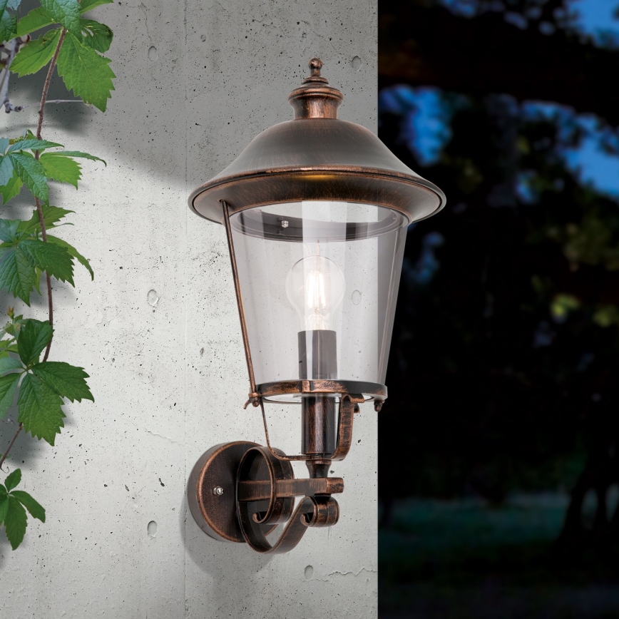 Vanjska zidna lampa KENZO 1xE27/100W/230V IP44 bronca/patina