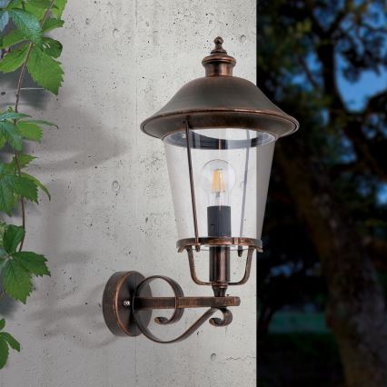 Vanjska zidna lampa KENZO 1xE27/100W/230V IP44 bronca/patina