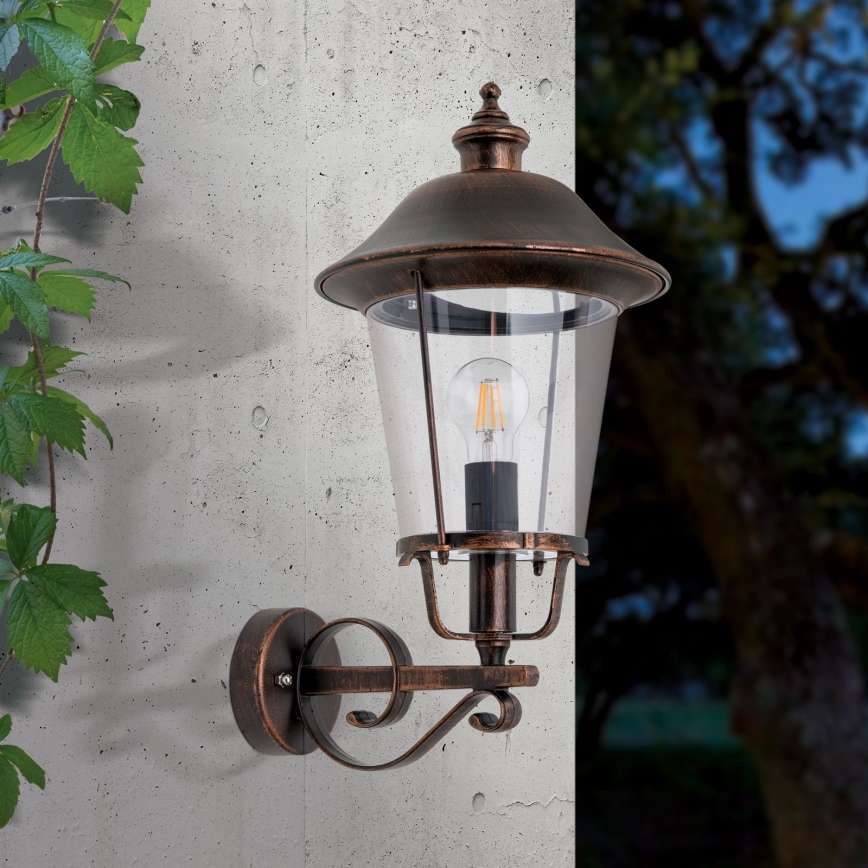 Vanjska zidna lampa KENZO 1xE27/100W/230V IP44 bronca/patina