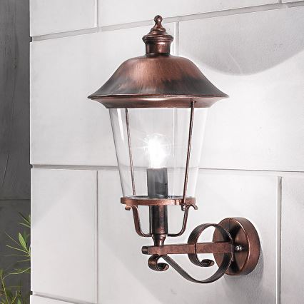 Vanjska zidna lampa KENZO 1xE27/100W/230V IP44 bronca/patina