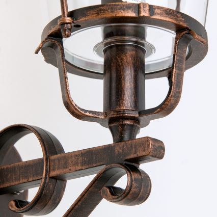 Vanjska zidna lampa KENZO 1xE27/100W/230V IP44 bronca/patina