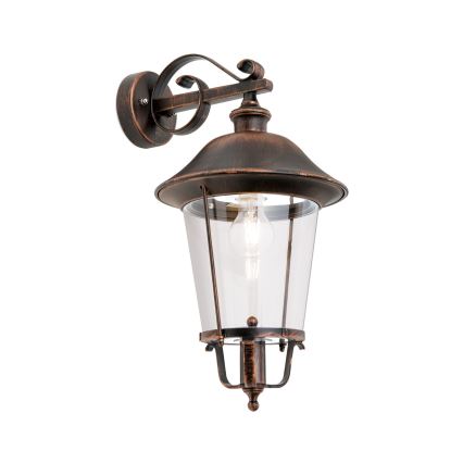 Vanjska zidna lampa KENZO 1xE27/100W/230V IP44 bronca/patina
