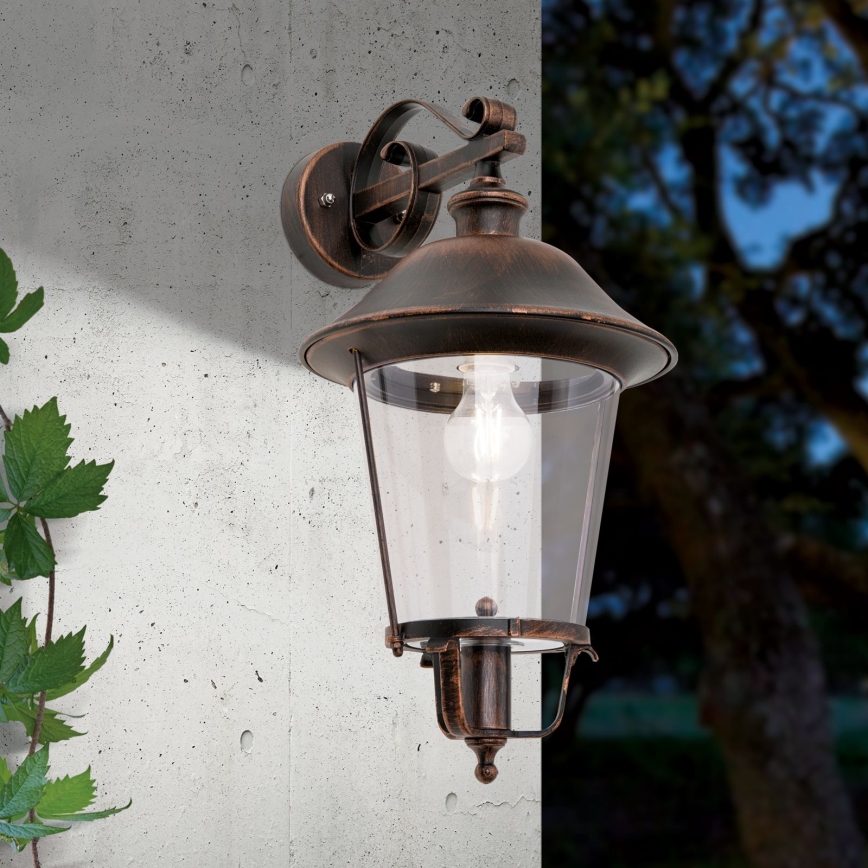 Vanjska zidna lampa KENZO 1xE27/100W/230V IP44 bronca/patina