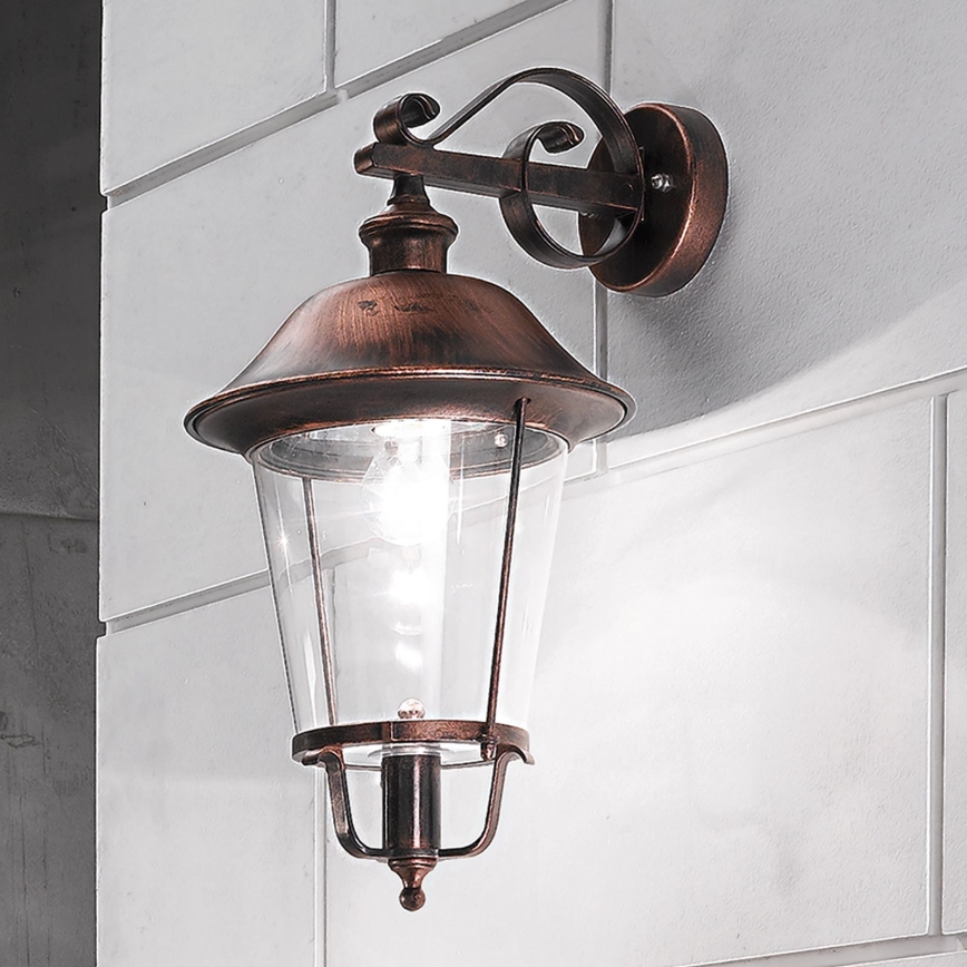 Vanjska zidna lampa KENZO 1xE27/100W/230V IP44 bronca/patina