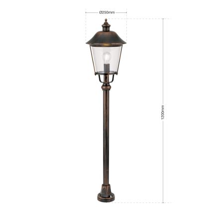 Vanjska lampa KENZO 1xE27/100W/230V IP44 bronca/patina