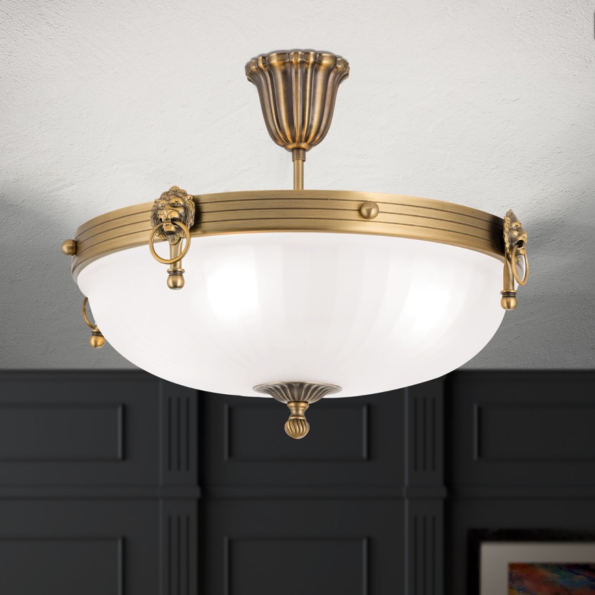 Nadgradni luster ROCCA 4xE27/60W/230V pr. 43 cm bronca/bijela