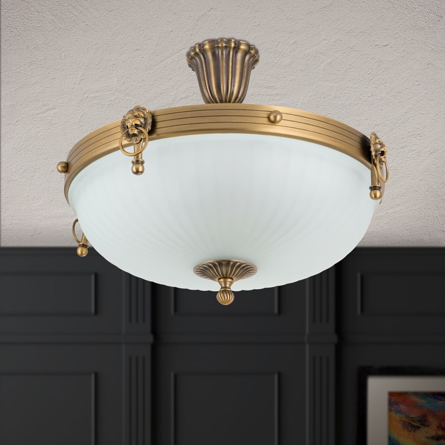 Nadgradni luster ROCCA 4xE27/60W/230V pr. 43 cm bronca/bijela
