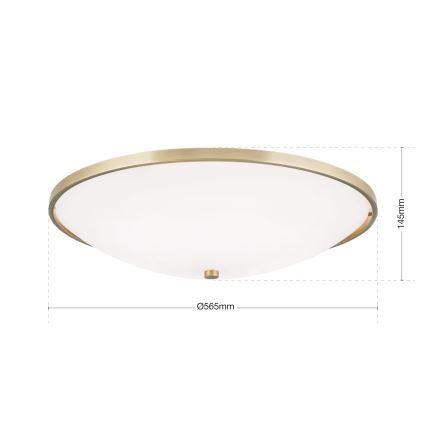 Stropna svjetiljka AIDA 5xE27/60W/230V pr. 56,5 cm mesing