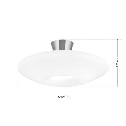 Stropna svjetiljka BLANC 2xE27/60W/230V pr. 49 cm mat krom