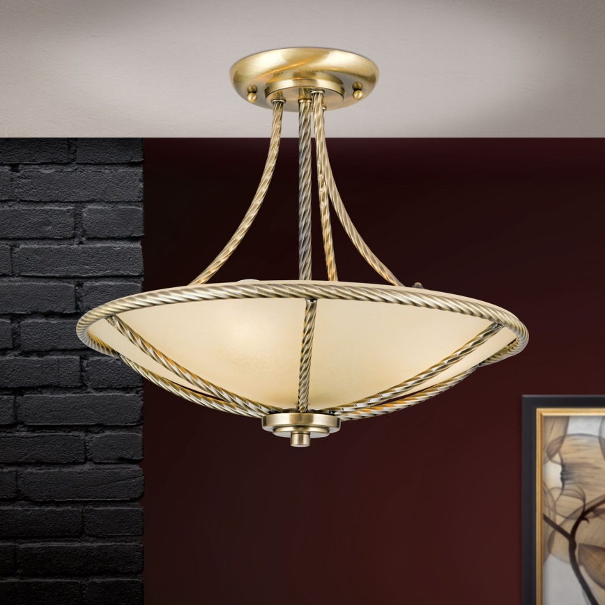 Viseći luster MAURO 3xE27/60W/230V pr. 42 cm bronca