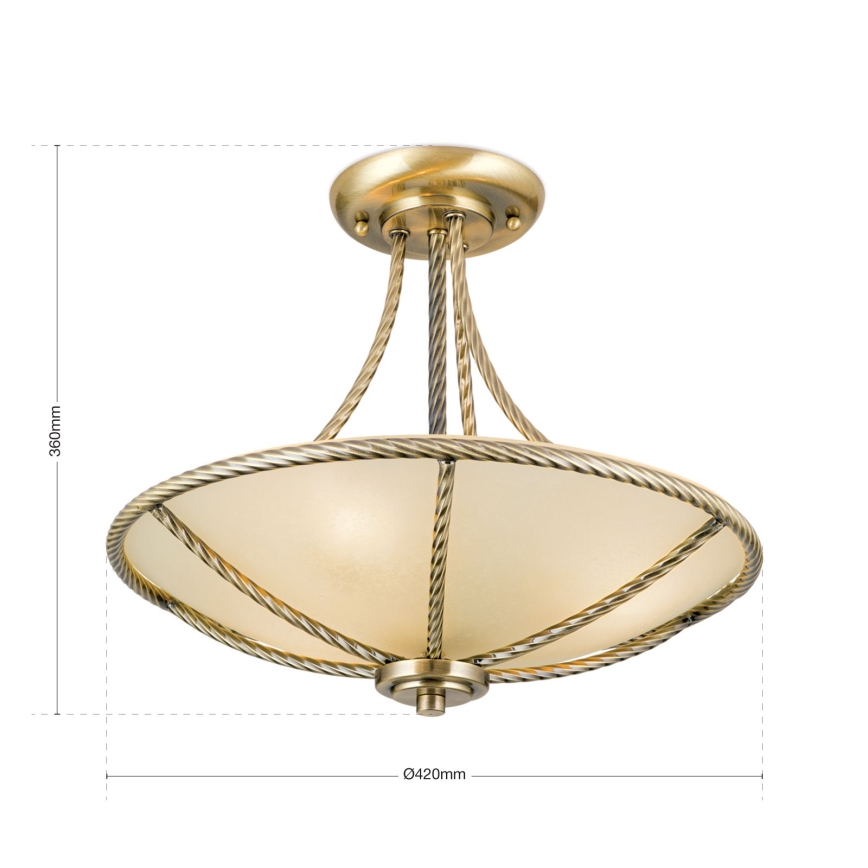 Viseći luster MAURO 3xE27/60W/230V pr. 42 cm bronca