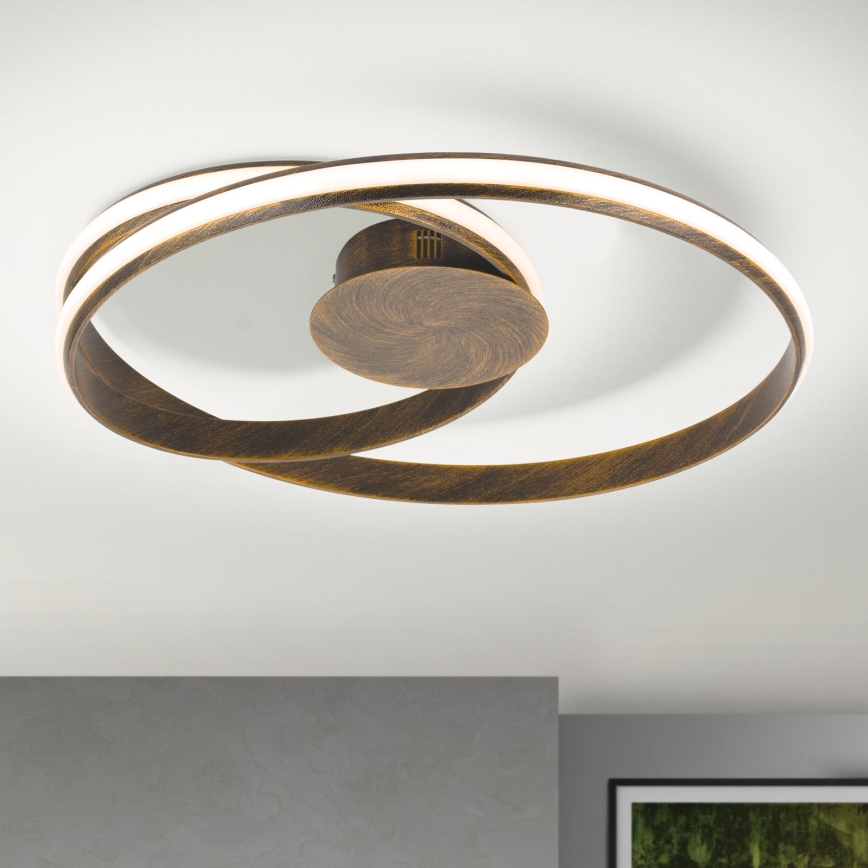 LED Prigušiva stropna svjetiljka CIRCUS LED/30W/230V smeđa/patina