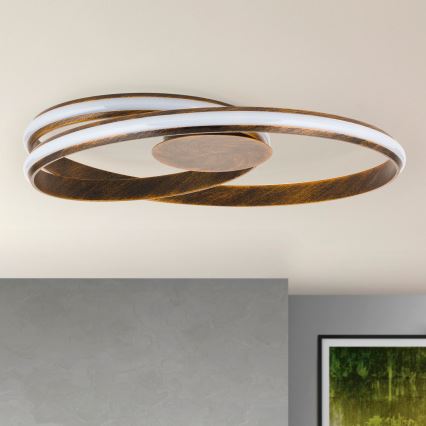 LED Prigušiva stropna svjetiljka CIRCUS LED/30W/230V smeđa/patina