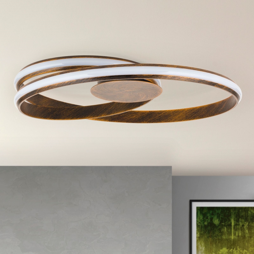 LED Prigušiva stropna svjetiljka CIRCUS LED/30W/230V smeđa/patina