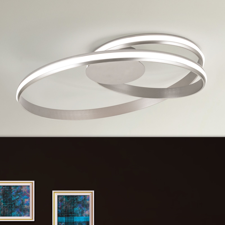LED Prigušiva stropna svjetiljka CIRCUS LED/30W/230V srebrna