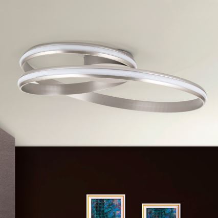 LED Prigušiva stropna svjetiljka CIRCUS LED/30W/230V srebrna