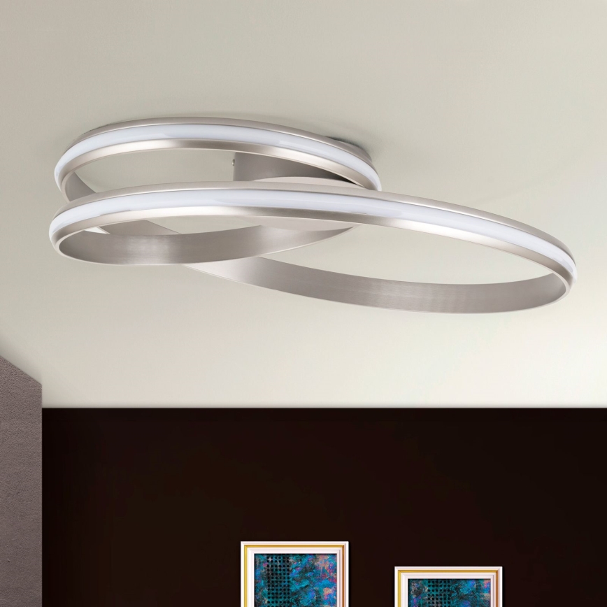 LED Prigušiva stropna svjetiljka CIRCUS LED/30W/230V srebrna