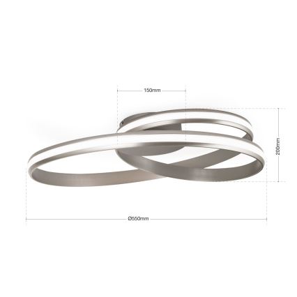 LED Prigušiva stropna svjetiljka CIRCUS LED/30W/230V srebrna