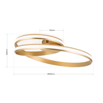 LED Prigušiva stropna svjetiljka CIRCUS LED/30W/230V zlatna