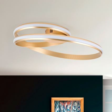 LED Dimmabilno stropno svjetlo CIRCUS LED/30W/230V zlatna