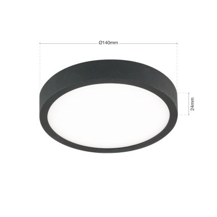 LED Stropna svjetiljka BULLY LED/12W/230V pr. 14 cm crna