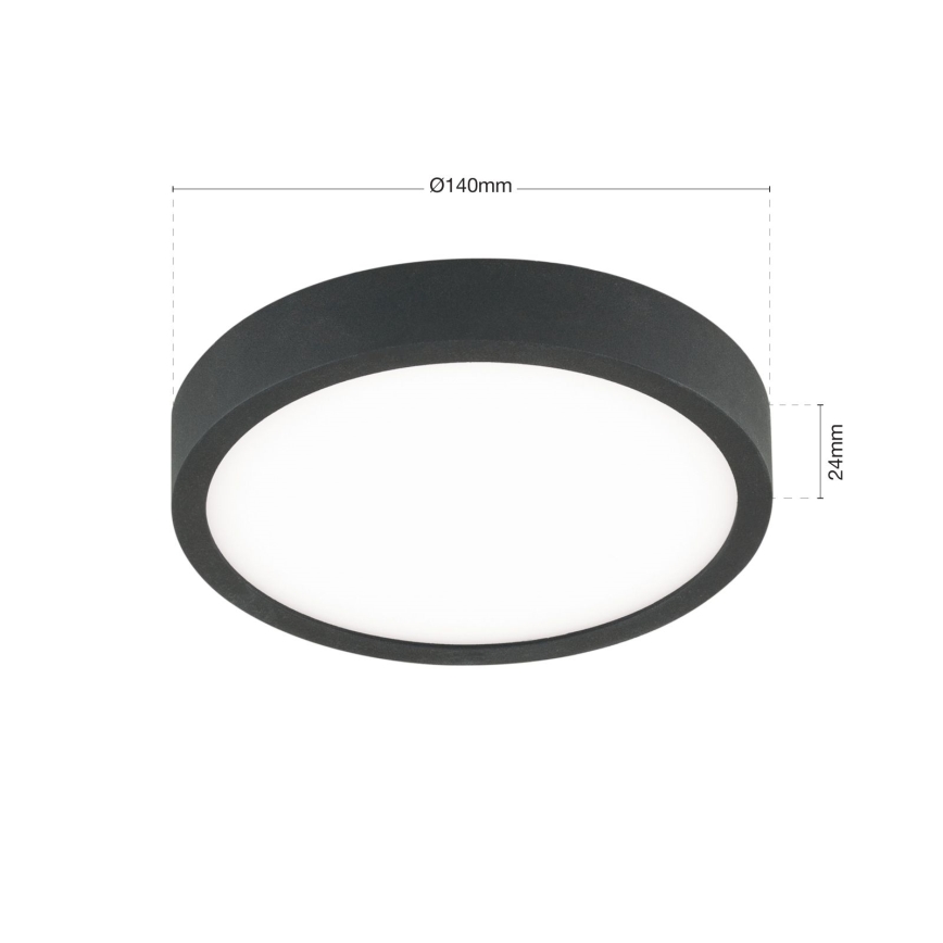 LED Stropna svjetiljka BULLY LED/12W/230V pr. 14 cm crna
