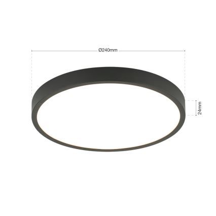 LED Stropna svjetiljka BULLY LED/24W/230V pr. 24 cm crna