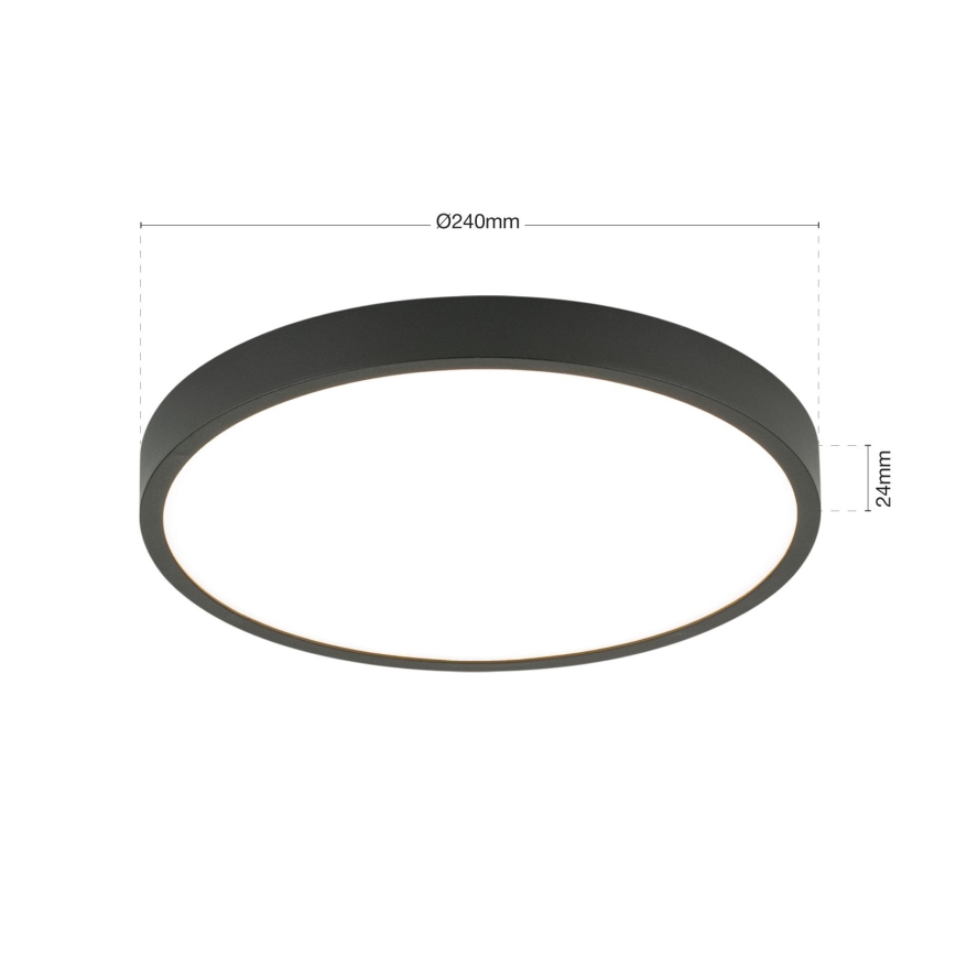 LED Stropna svjetiljka BULLY LED/24W/230V pr. 24 cm crna