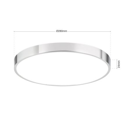LED Stropna svjetiljka BULLY LED/28W/230V pr. 28 cm sjajni krom