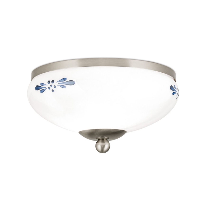 Stropna svjetiljka LANDHAUS 1xE27/60W/230V pr. 21 cm mat krom/bijela