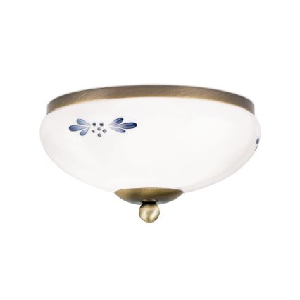 Stropna svjetiljka LANDHAUS 1xE27/60W/230V promjer 21 cm brončana/bijela/plava